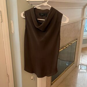 Theory Oak Sleeveless Cowl Neck Top